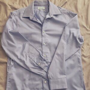 Calvin Klein Steel Slim Dress Shirt Blue Non-Iron
